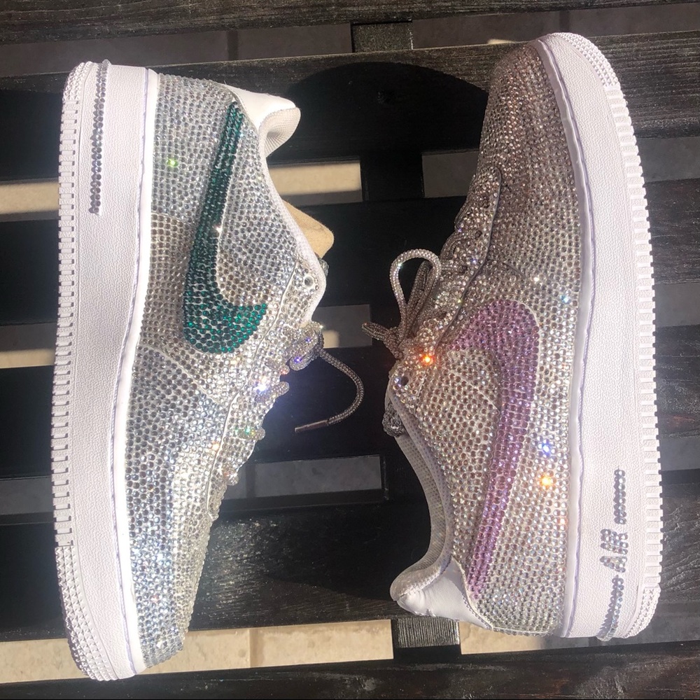 Nike Air Force 1, Rainbow Custom Crystal Bling